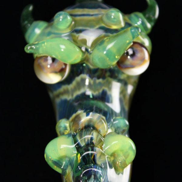 Firekist Dragon Glass Pendant with Green Slyme Accents