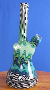Sammy Flowers Fully Worked blue black mini tube with opal